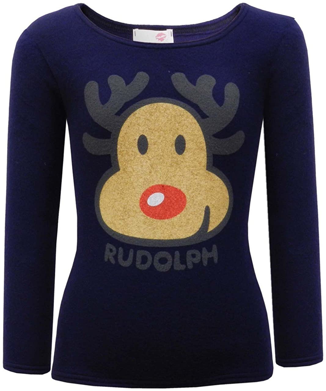 Navy Mink Fleece Rudolph Soft Fleece Christmas Jumper