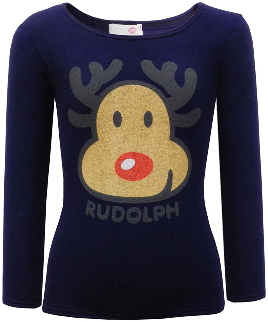 Navy Mink Fleece Rudolph Soft Fleece Christmas Jumper