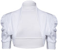 Girls White Plain Ruche 3/4 Sleeve Bolero Shrug