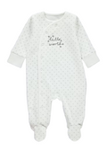 Baby Hello World White Polka Dot Cotton Soft BabyGrow