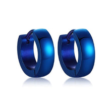 Load image into Gallery viewer, Blue Smooth Titanium Steel Anti-Allergic Small Hoop Earrings
