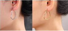Load image into Gallery viewer, Bold Gold Silver Stainless Steel Heart Shape Hoop Earrings
