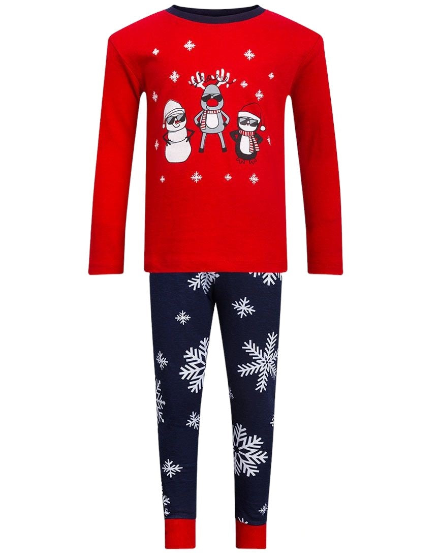 Boys Girls Baby Toddlers Unisex Christmas Character Prints Top & Bottom Pyjamas