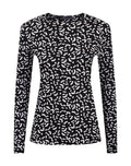 Ladies Black & White Contrast Cotton Long Sleeve Top