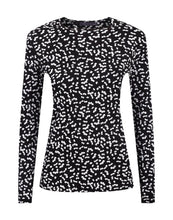 Load image into Gallery viewer, Ladies Black &amp; White Contrast Cotton Long Sleeve Top

