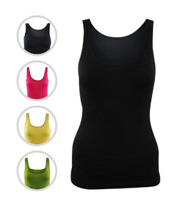 Ladies Ribbed Vest Sleeveless Plain Cotton Tank Top
