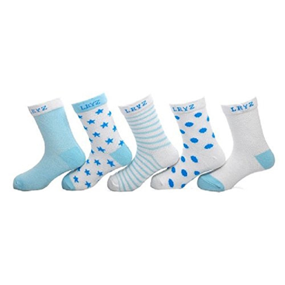 Boys Blue & Cream Toddler Stretchy Breathable Socks