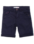 Boys Minoti Navy 5-Pocket Twill Cotton Adjustable Waist Summer Shorts