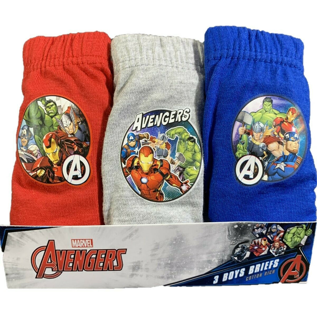 Boys Official Marvel Avengers Pack OF 3 Cotton Briefs
