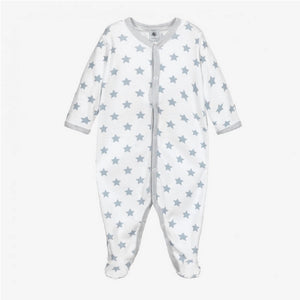 Baby Unisex White & Grey Star Cotton Baby Grow 0-3Mth