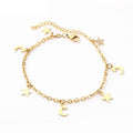 Ladies Gold Dainty & Minimalist Dangling Celestial Moon & Sun Anklet
