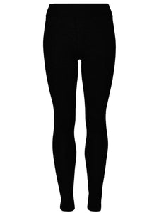 Ladies Black High Waisted Elasticated Stretchy Full Length Leggings