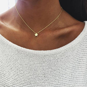 Gold Plated Star Pendant & Link Chain Necklace