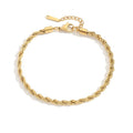 Ladies Gold Plated 316L Stainless Steel Twisted Rope Anklets