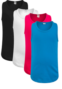 Girls Vest Top Pure Cotton Jersey Racer Back Vest Sleeveless T-Shirt Tank Tops