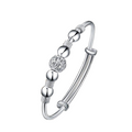 Ladies 925 Sterling Silver Good Luck Beads Adjustable Bracelet