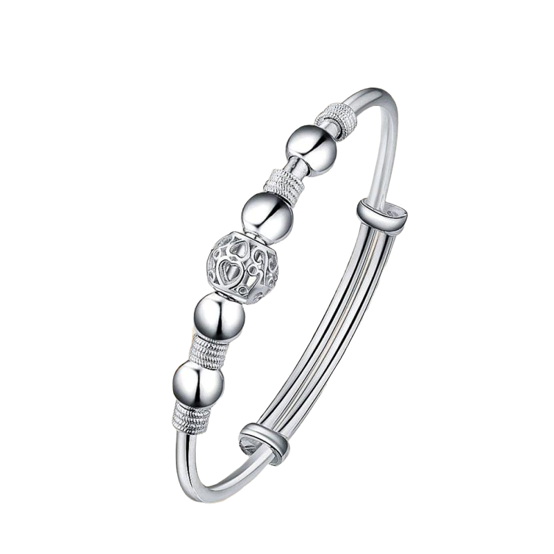 Ladies 925 Sterling Silver Good Luck Beads Adjustable Bracelet