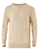 Load image into Gallery viewer, Mens Beige Crew Neck Deco Stitch Cotton Knit Big &amp;Tall Jumper
