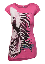 Load image into Gallery viewer, Ladies Rose Pink Inside-Out Blondie Print Cap Sleeve Top
