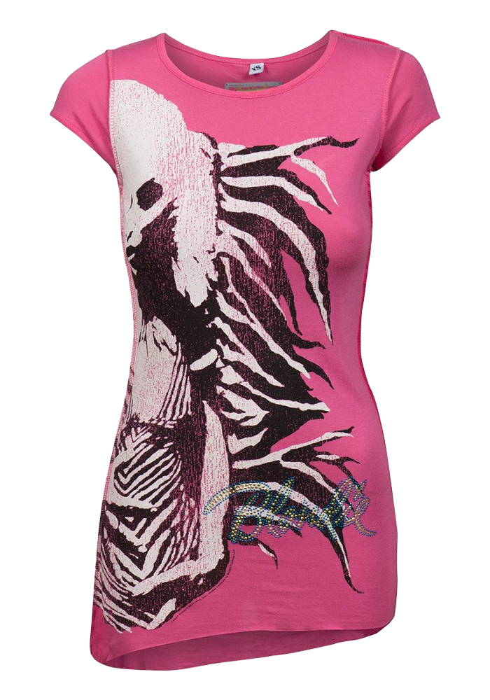 Ladies Rose Pink Inside-Out Blondie Print Cap Sleeve Top