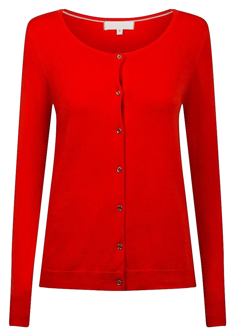 Ladies Orange Lightweight Soft Knit Cardigan