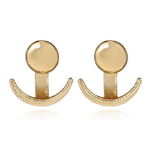 Load image into Gallery viewer, Ladies Geometric Moon Double Sided Round Stud Earrings
