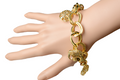 Ladies Gold Chunky Round Link Elephant & Tree of Life Charms Handchain Bracelets