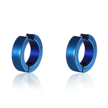 Load image into Gallery viewer, Blue Smooth Titanium Steel Anti-Allergic Small Hoop Earrings

