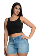 Ladies Indigo Mid Rise Stretchy Cotton Denim Jeans Summer Shorts