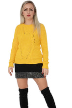 Load image into Gallery viewer, Yellow Mustard Cable Knit Long Sleeve Soft Stretchy Pull-Over Jumper
