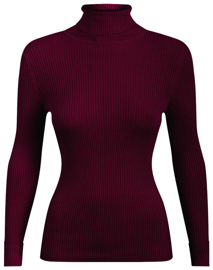 Ladies Ribbed Roll Neck Turtleneck Knitted Pullover Jumper