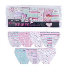 Load image into Gallery viewer, Girls  7 Pack Multi Print &amp; Plain Cotton Blend Knickers
