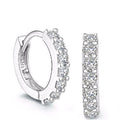 925 Sterling Silver Small Round Crystal Earrings