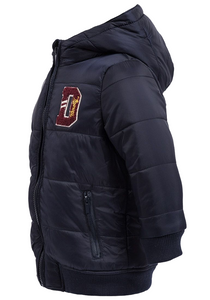 Boys Minoti Navy Hooded Quilted Soft Fleece Lined Warm Winter Coat