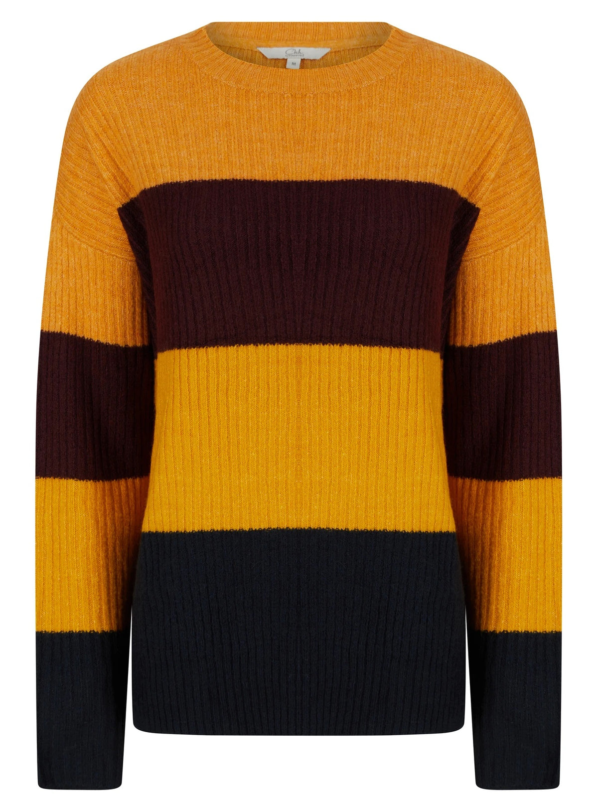 Ladies Striped Color Block Soft Knit Jumper