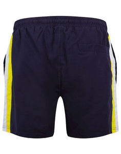 Mens Navy Contrast Side Panel Quick Drying Swimming Shorts