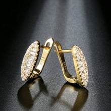 Load image into Gallery viewer, Ladies S925 Gold Silver Eye Shape Crystals Earrings
