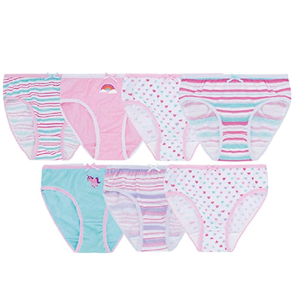 Girls  7 Pack Multi Print & Plain Cotton Blend Knickers