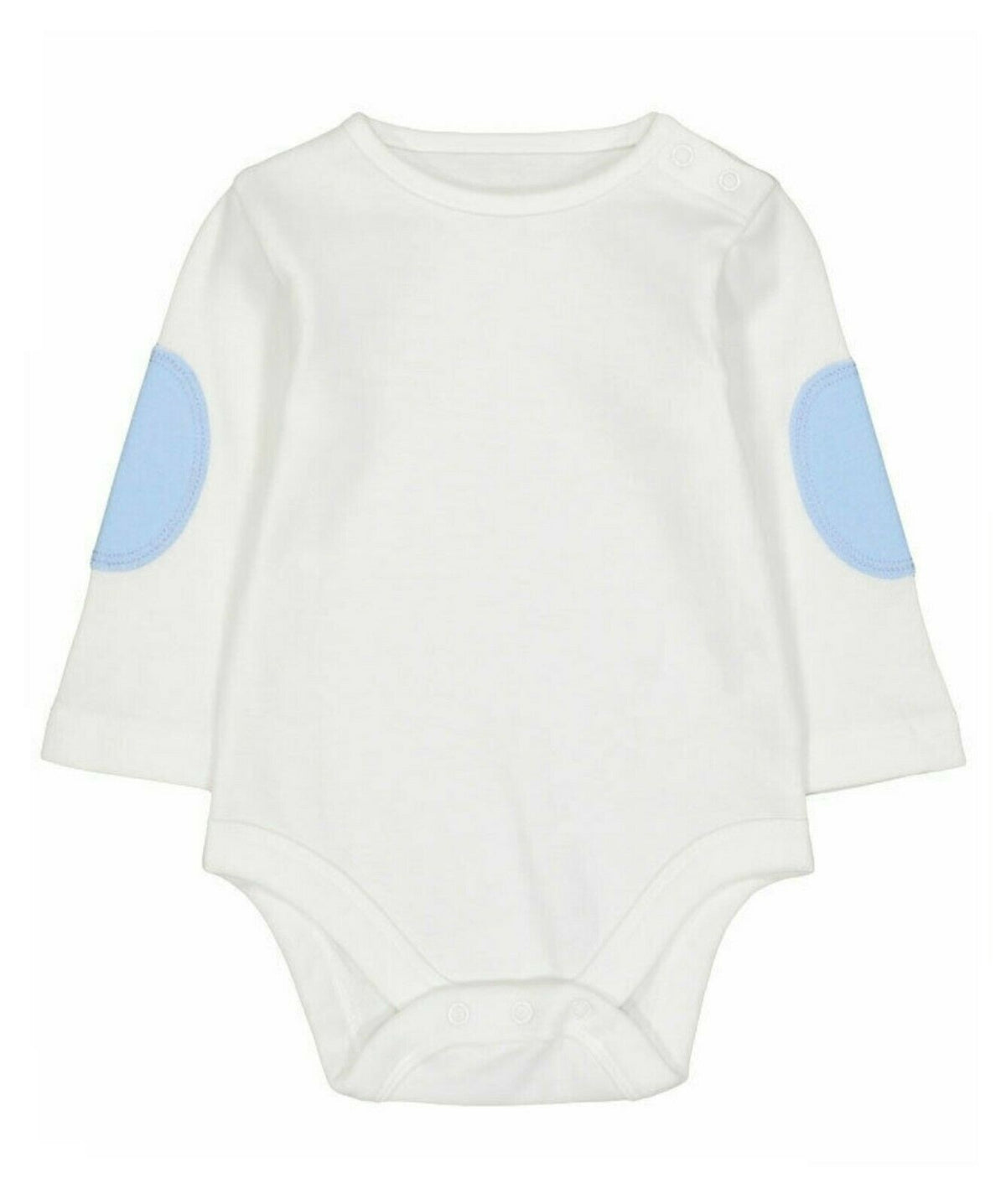 Baby Boys Blue and Cream 2 Piece Romper Dungaree Set