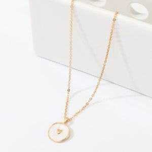 Ladies White Heart Celestial Pendant Necklace Earring Ring 4Pc Set
