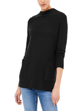 Load image into Gallery viewer, Ladies Black High Neck Soft Relaxed Fit Longline Long Sleeve Jumper Top
