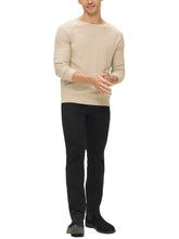 Load image into Gallery viewer, Mens Beige Crew Neck Deco Stitch Cotton Knit Big &amp;Tall Jumper

