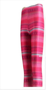 Barbie Cerise Plain & Geometric Stripe Leggings
