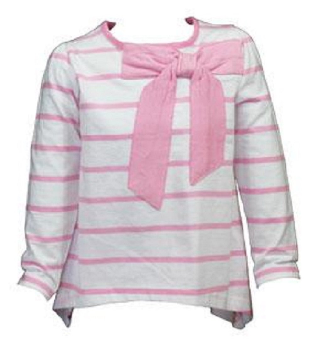 Girls Funky Diva Chick Waterfall Striped Bow Longsleeve Top
