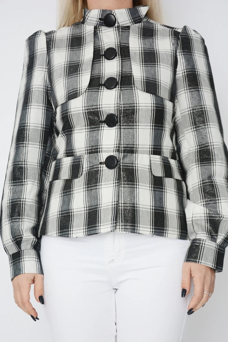 Black & White Check Lightweight Blazer Jacket