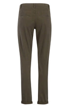 Load image into Gallery viewer, Ladies Hunter Green Turn-Up Cuff Chino Regular Fit Cotton Pants
