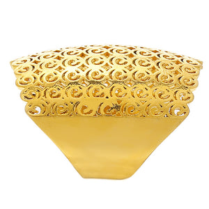Gold Filled Big Cutout Circle Thick Band Chunky Ring