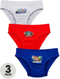 Boys Official Marvel Avengers Pack OF 3 Cotton Briefs