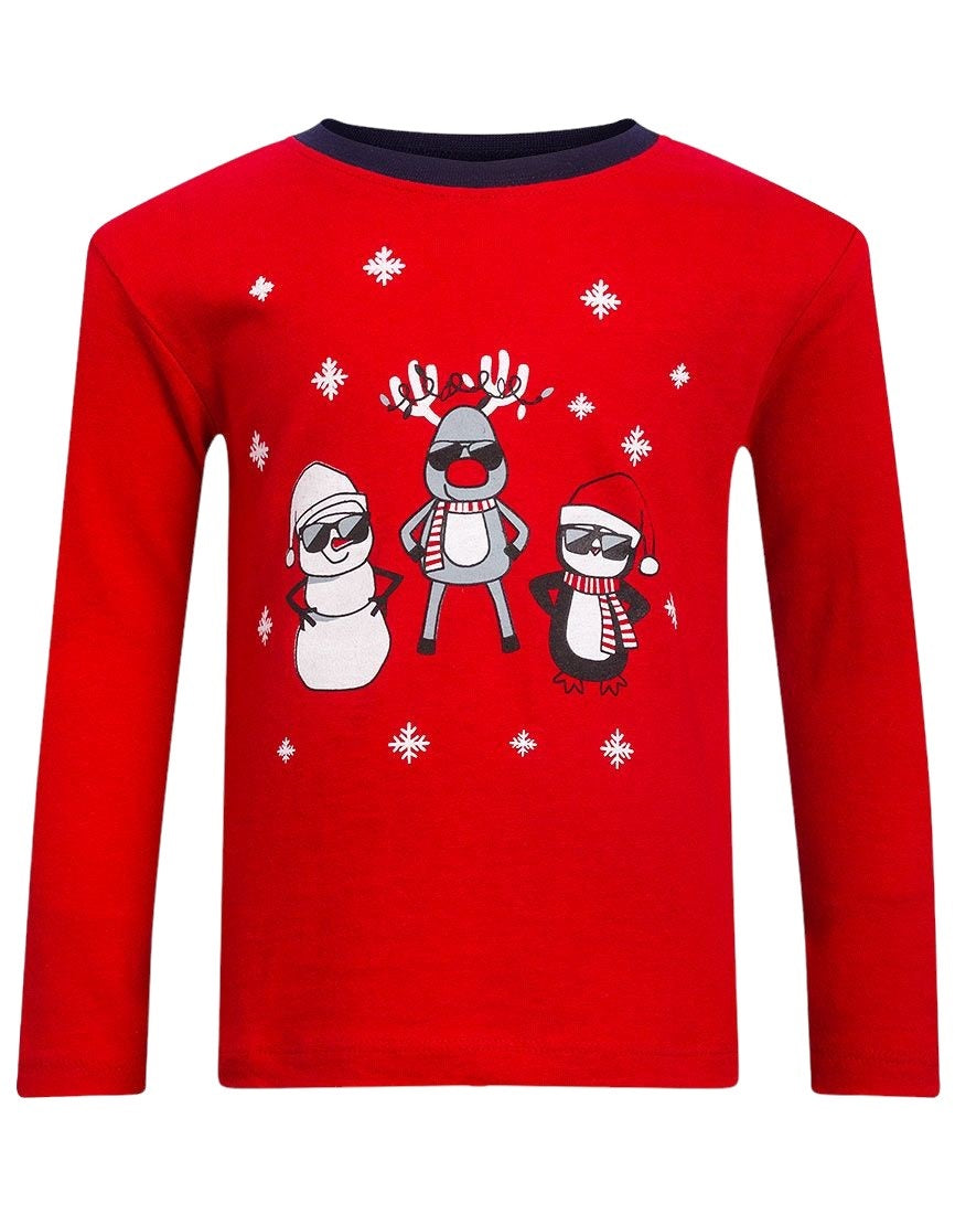 Boys Girls Baby Toddlers Unisex Christmas Character Prints Top & Bottom Pyjamas