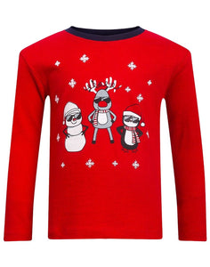 Boys Girls Baby Toddlers Unisex Christmas Character Prints Top & Bottom Pyjamas
